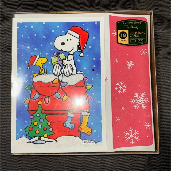 Hallmark Other - 1 Box Snoopy Hallmark Christmas Cards w/Envelopes 18 Total 8.5" x 5.5" New